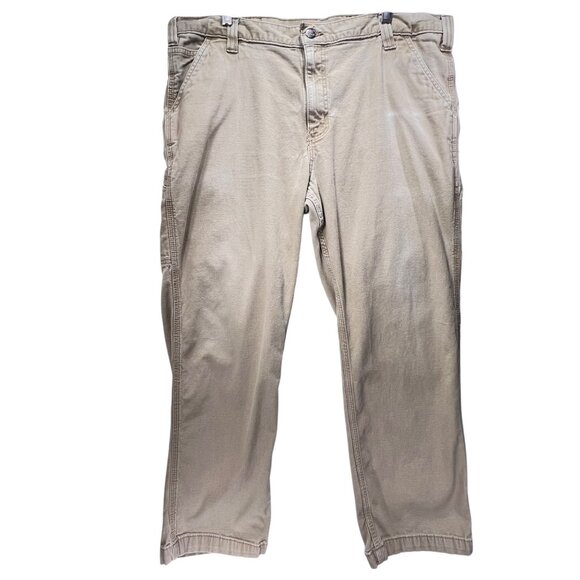 Carhartt Beige Relaxed Fit Canvas Pants Carpenter Cargo Pockets 40x30 RN 14806 - Picture 1 of 16